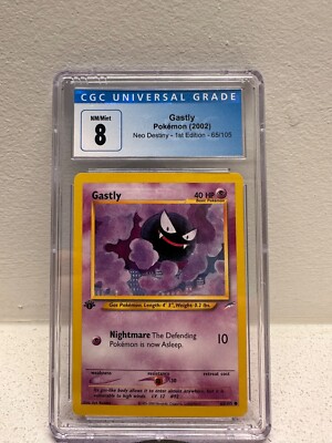 Pokémon TCG Gastly Neo Destiny 65 Regular 1st Edition Common CGC 8 🔥  NM-Mint