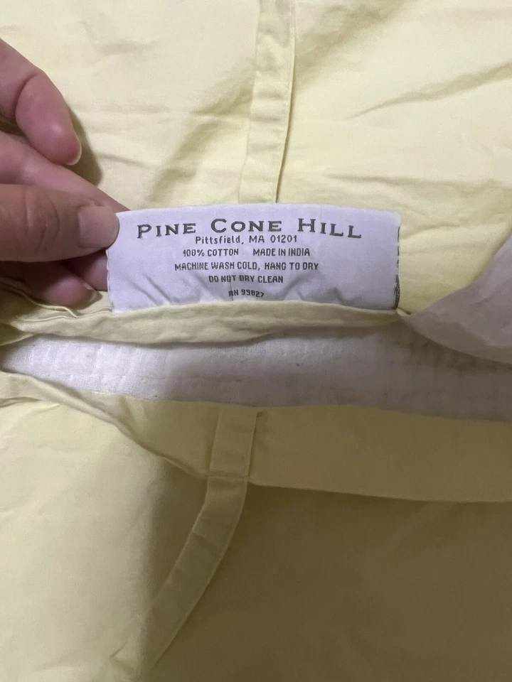 Funda de almohada falsa Pine Cone Hill Williamsburg algodón a rayas rosa azul amarillo  Foto 3 de 4