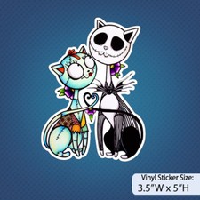 Nightmare Before Christmas /Jack and Sally/Ver E/Disney/Halloween/Cats/ Sticker