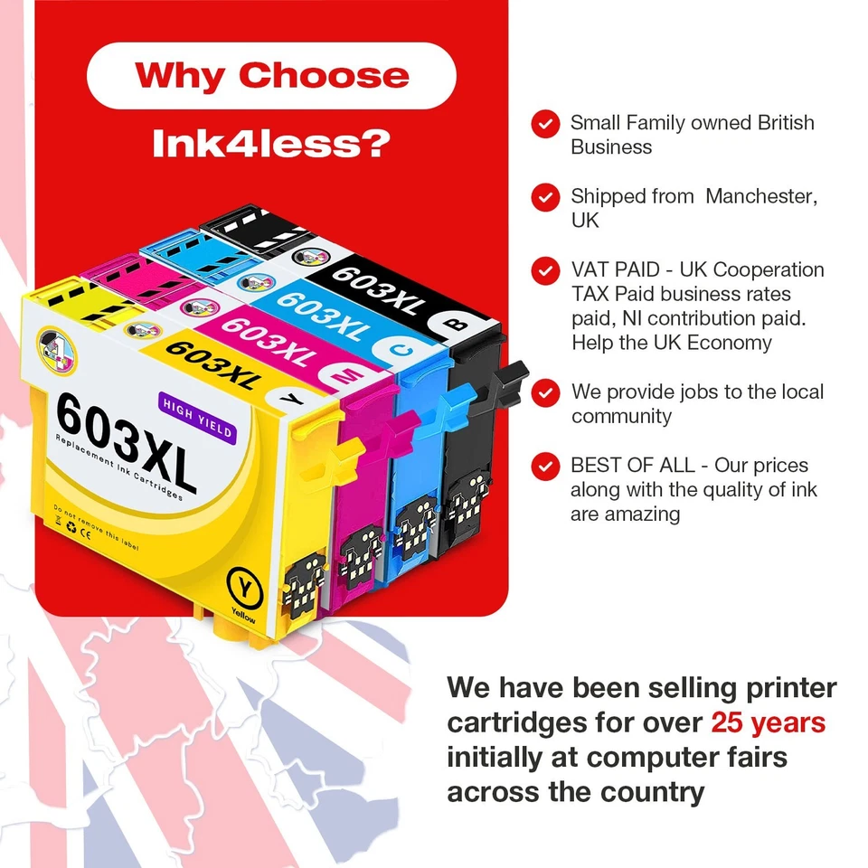 Ink Cartridges For use in Epson XP-3155 XP-4155 XP-2155 XP-3150 WF-2830 WF-2850  - Image 2 of 4