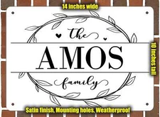 Amos Family Decorative Metal Door or Wall Plaque (Style 1)