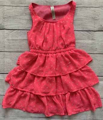 cherokee girls pink dress white polka dots size xs 4/5 sleeveless - Image 1 of 4