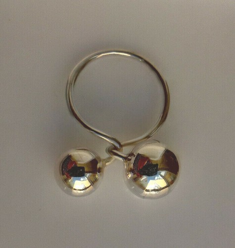 Sterling Silver Double Ball Statement Ring - Picture 7 of 11