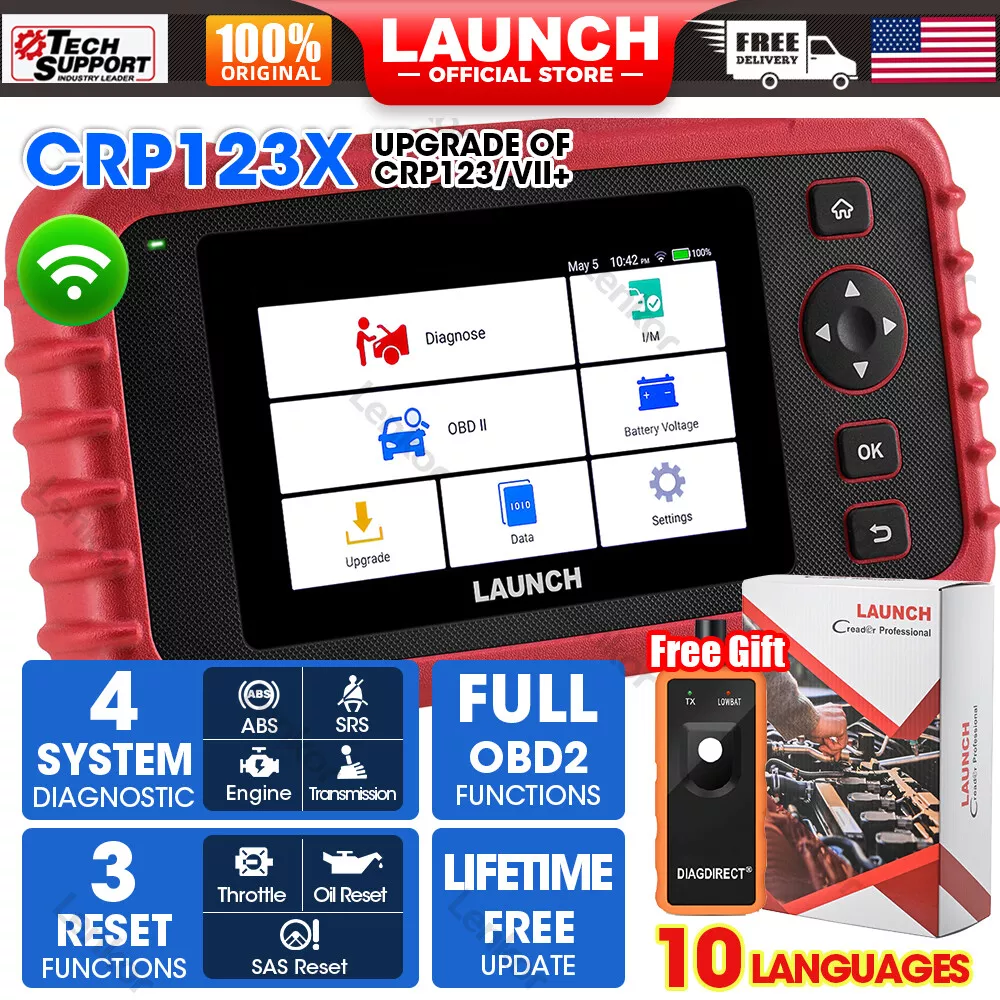 LAUNCH CRP123 OBD2 Scanner-2023 Newest Model Engine/ABS/SRS/Transmission  Diagnostic Scan Tool SRS Airbag Code Reader,Lifetime Free Update