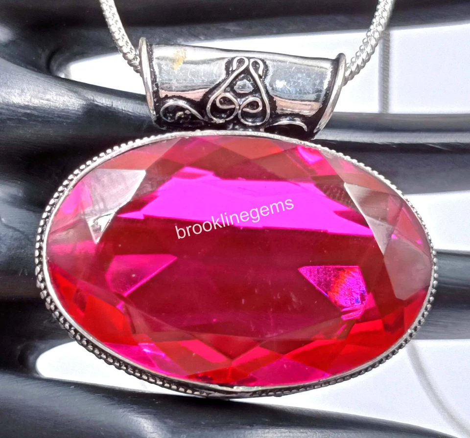 111,85 Ct Oferta Especial EG BI COLOR Ónix Corte Ovalado Colgante Con Plata Gratis 5ATI Foto 4 de 4