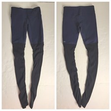 Alo Yoga Leggings Sz S Goddess Rib Mid Rise Colorblock Balletcore Performance