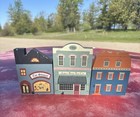 Lot of 3 Cat’s Meow Village Buildings Faline Jones 1989-1994 Toy Shop Tea Co.
