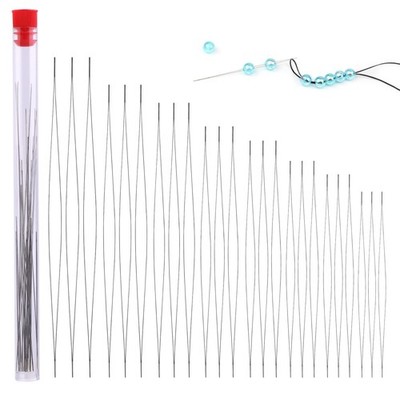 24 Pcs Beading Needles for Seed Beads Big Eye Collapsible Beading Needles for...