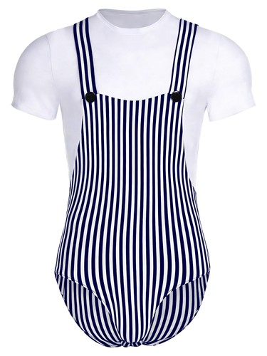 Herren Nachtwäsche V-Ausschnitt Body Ballett Overall Homewear Nachtwäsche Knopf Schritt - Bild 47 von 57