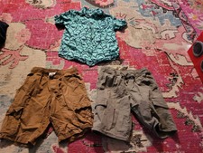 Boys 6 7 spring summer shorts  shark button up shirt outfit lot Cat  Jack