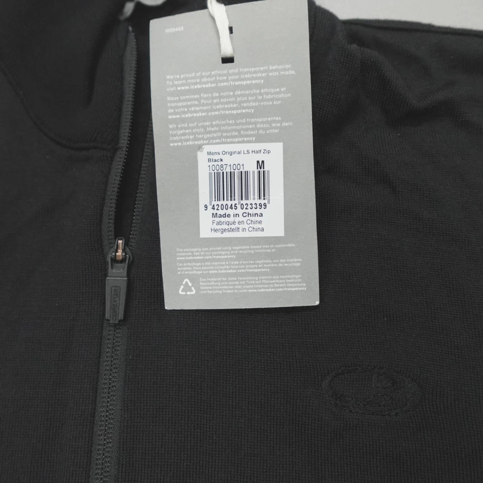 Icebreaker Original Merino 300 Long Sleeve Half Zip Black Men's Size M 10087001 - Image 3 of 4