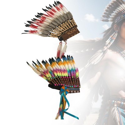 American Chief Indian Native Feather Kopfschmuck Foto -Requisite für