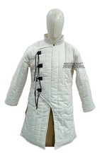Medieval Long Gambeson Coat Thick Padded Aketon Armor Jacket Reenactment Costume