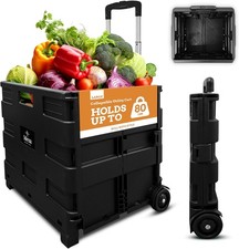 Collapsible Ultra-Slim Pack-N-Roll, 2 Wheel Utility Cart , With Telescopic