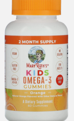 5/27 MaryRuth Organics Vegan Omega 3 Gummies for Kids 2+, 2 Month Supply 60 Coun