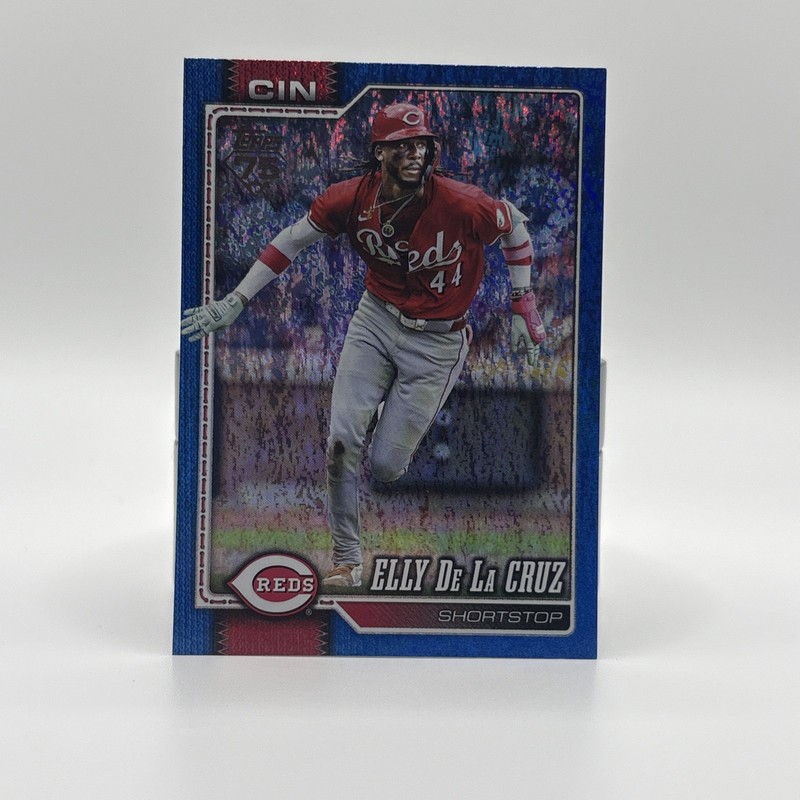 Elly De La Cruz 2026 Topps Series 1 #150 Blue Holo Foil 82 /150 Cincinnati Reds