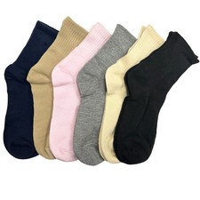 6 Pair Girls Crew Socks Kids Unisex Size 4-6 Year Youth Mixed Color Asst Fashion