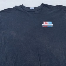 Vintage Faded Perry Ellis Fragrance Shirt Mens L/XL Black Made USA Promo Tee 90s