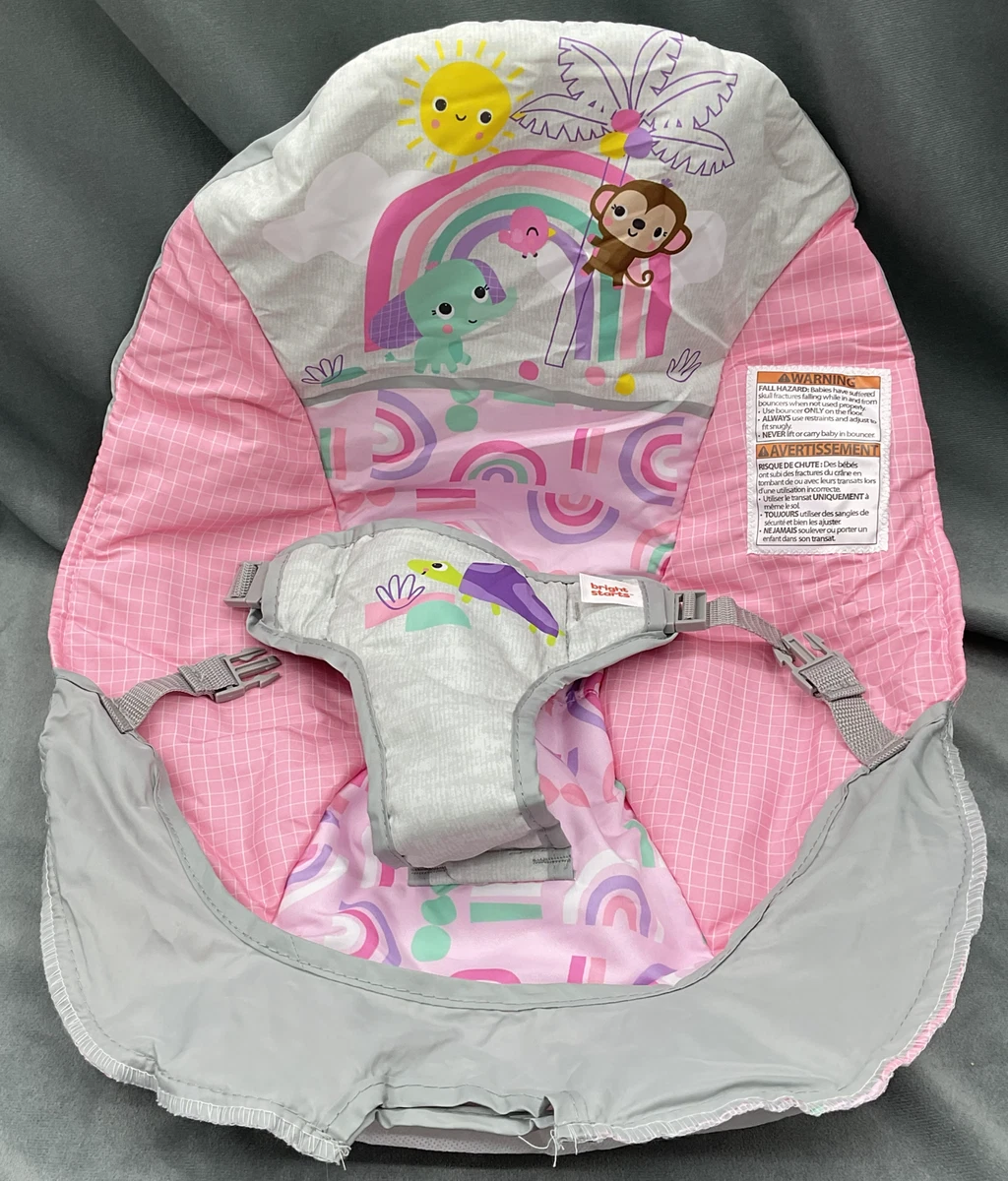 Bright Starts Vibrating Bouncer Pink Paradise Chair Replacement Fabric Seat  Cove | eBay