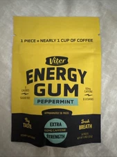 VITER ENERGY GUM EXTRA STRENGTH 30 Pieces SUGAR FREEE PEPPERMINT EXP 3/2027 NEW