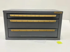 HUOT DRILLS/LETTER TOOLBOX WITH ASSORTED DRILL BITS LOT OF 318