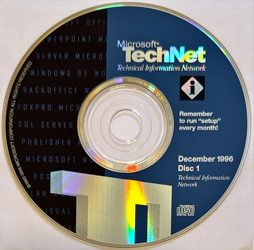 Microsoft TechNet December 1996 Volume 4, Issue 12, 3-CD Set - Excellent - Image 2 of 4