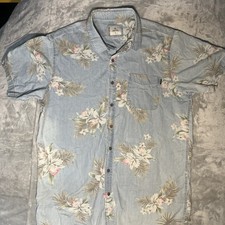 Rip Curl Floral Button Down Shirt Short Sleeve Chest Pocket Men s XL