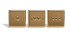 Varilight Classic Victorian Brass Toggle Light Switches 1/2-Way & Intermediates