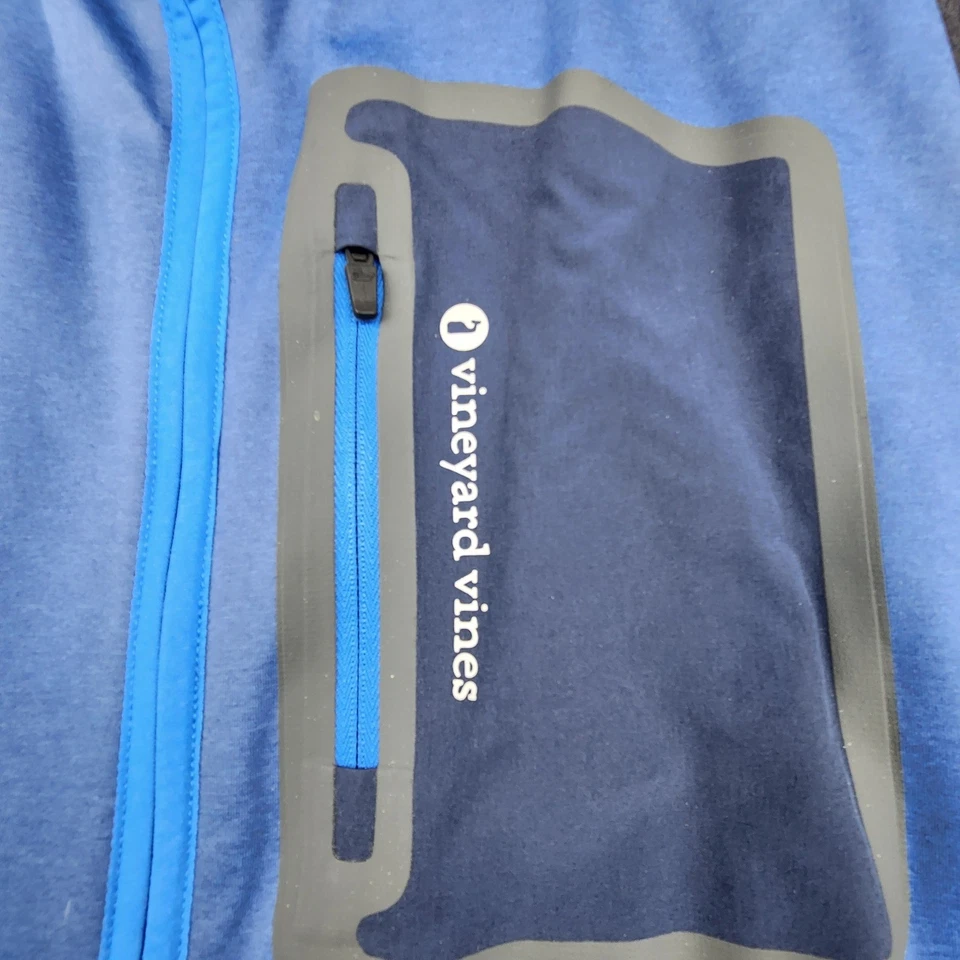 Vineyard Vines Mens Vest L Blue Gray Full Zip Sleeveless Athletic Layering - Image 2 of 4