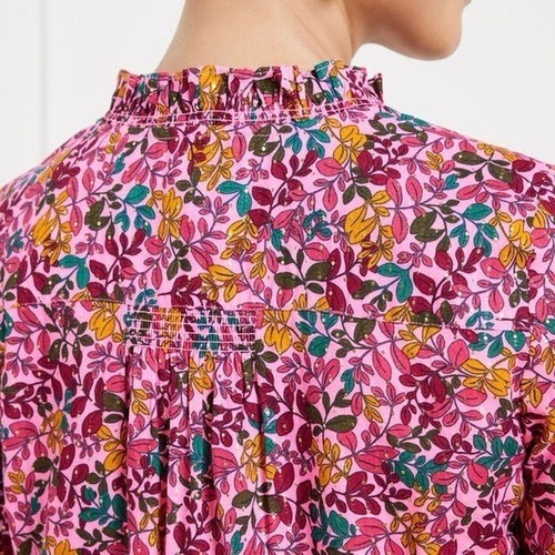 Talbots Ruffled Button Front Blouse Women’s Size 3X Floral Metallic Colorful - Picture 3 of 9