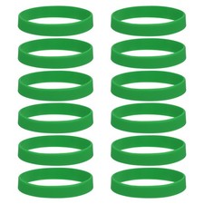 12Pcs Silicone Rubber Bands Non-slip 4 Inch Flat for Books, Dark Green