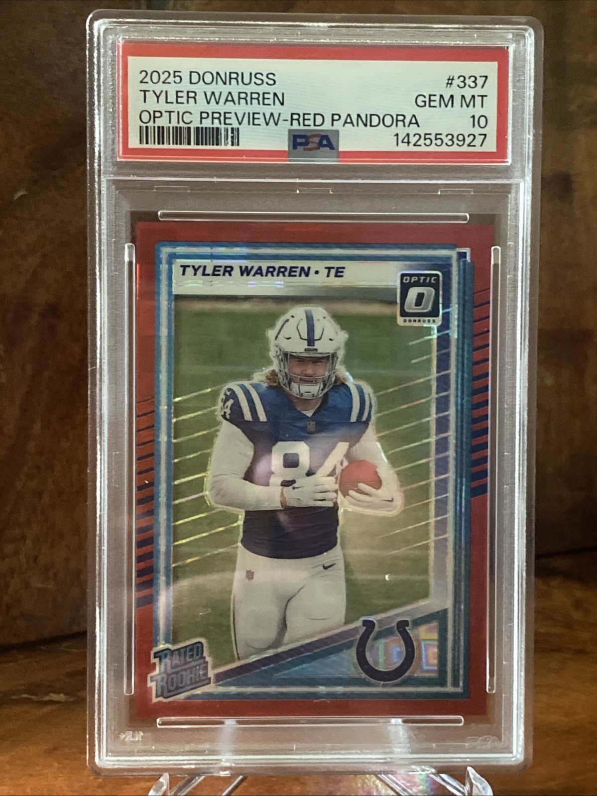 Tyler Warren Panini Donruss #337 Optic Preview-Red Pandora