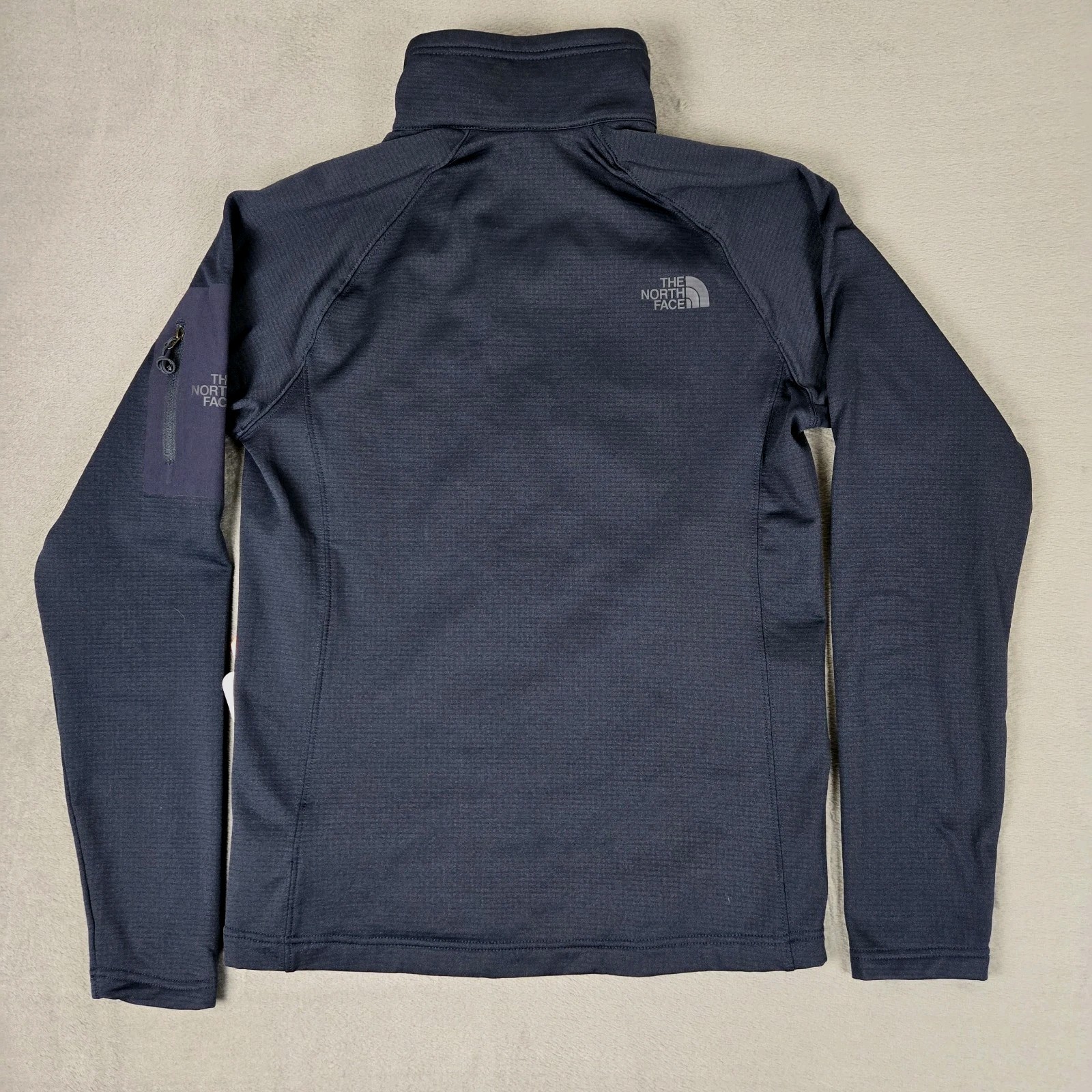 North Face Jacket Mens Small Mountain Peaks Full Zip Fleece Blue Logo NWT thumbnail 2