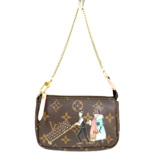 Auth Louis Vuitton Mini Pochette Accessoires Handbag Monogram M60290 DU2161