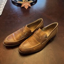 GUC MEN’S JOHNSTON & MURPHY SHEEPSKIN LEATHER OXFORD LOAFERS SIZE 8 M 20-9592