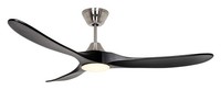 Energiespar Deckenventilator Mit Led Leuchte Eco Genuino Dc Chrom Schwarz 152 Cm