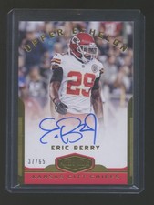 2018 PANINI ERIC BERRY UPPER ECHELON GOLD AUTOGRAPH ON CARD #D 37/65 CHIEFS HOF?
