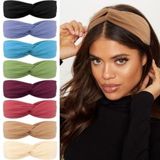 8 Pack Head Bands for Women's Hair Twist Headband Stretchy Workout Vibrant
