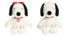 New Aurora Peanuts 2 Piece Floppy Legs Plush Gift Bundle, 8" Snoopy and 8" Belle