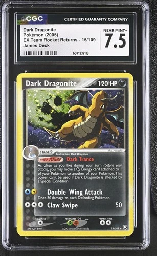 CGC 7.5 Dark Dragonite 2005 EX Team Rocket Returns 15/109 Holo Pokemon Card
