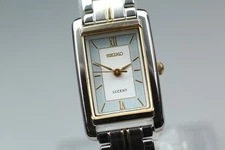 Vtg 1998 [N MINT] SEIKO Lucent 1F21-5C00 Silver Tank Quartz Women's Watch JAPAN