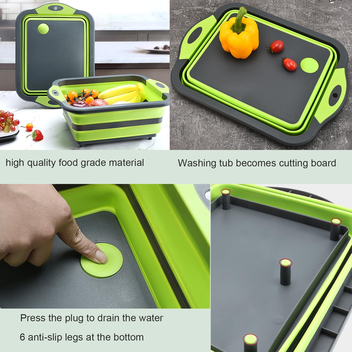 Camping Collapsible Cutting Board Dish Basin Camp Sink Dish Wash