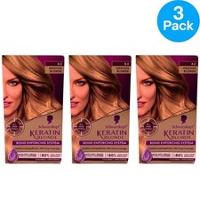 Schwarzkopf Keratin Blonde 8.0 Medium Blonde Permanent Hair Color 3 Pack Bundle
