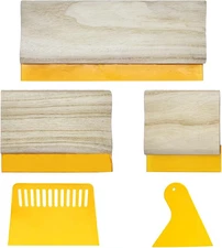Cayway 5 PCS Screen Printing Squeegees, Durable, Abrasion-Resistant, Water- and
