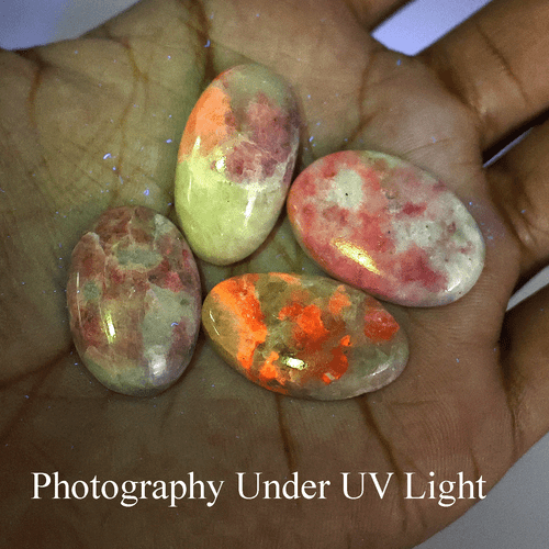 Lote de 4 piedras preciosas cabujón de alta calidad Hackmanita natural Hi-Grade 25 mm-27 mm Hidden Aurora ~ - Imagen 11 de 13