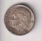 1956-P DIME 90% SILVER TEN CENTS PHILADELPHIA 10¢ UNITED STATES OF AMERICA USA