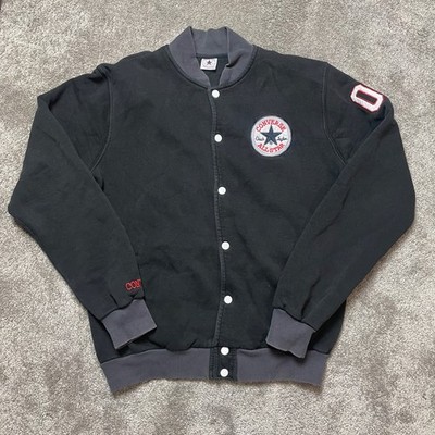 Converse | Jacke | Baseball-Jacke  | Collegejacke | XL Schwarz Grau