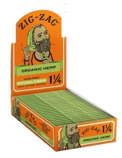 ZIG-ZAG Rolling Papers Hemp Organic 1 1/4 size (24-Pack) - 50 Papers Each Pack