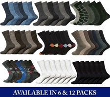 Mens Socks 6 12 Pairs Casual Work Sports Cotton Rich Designer Sock Size UK 6–11
