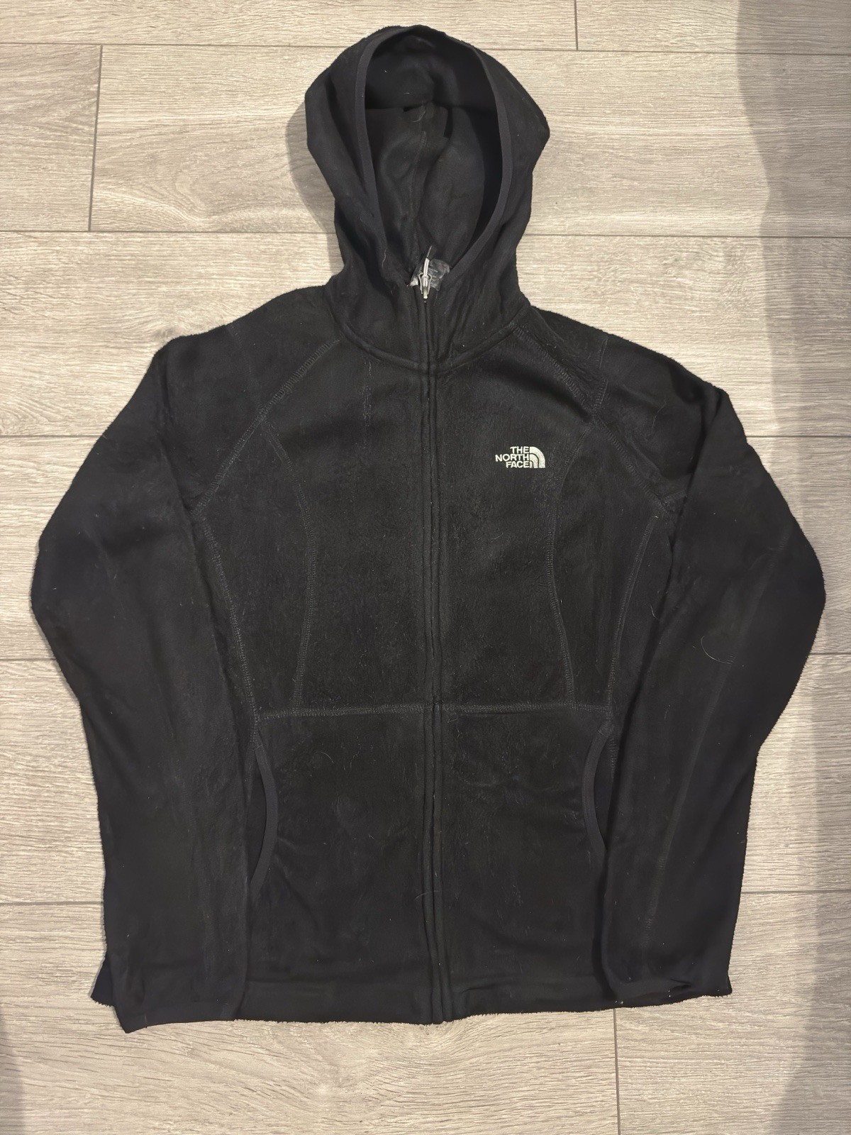 Sudadera con capucha North Face Polartec negra con cremallera
